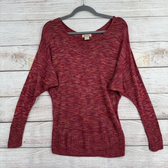 Lucky Brand Boat Neck Stretch Pullover Sweater Womens Medium Red Rust - Picture 1 of 11